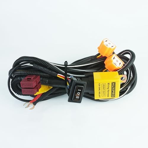 Auxpro H4 Fog Lamp Wiring Harness Kit For Car/Truck with Toggle Switch