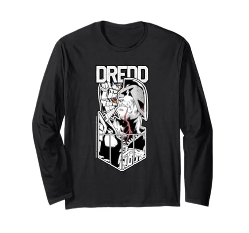 Image of Judge Dredd You Have Been Judged 2000 AD Retro Comic Long Sleeve T-Shirt