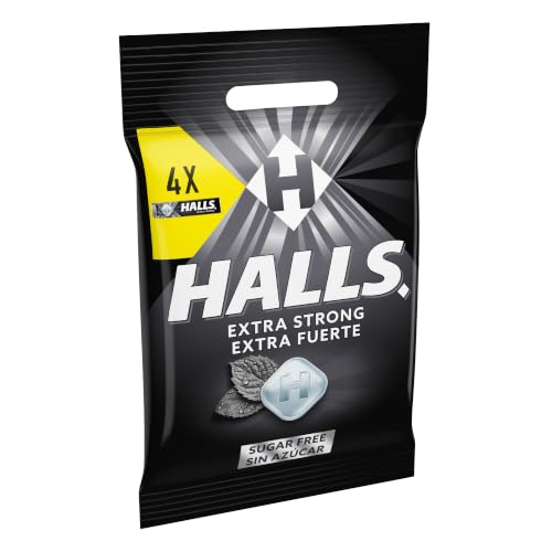 Miniatura 3 de Halls Caramelos Sabor Extra Fuerte, Sin Azúcar, Paquete De 4 X 32g
