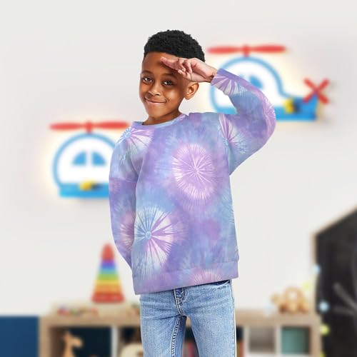 Wudan Purple Pattern Little Girls Hooded Sweatshirt Long Sleeve Kids Hoodies Boys4