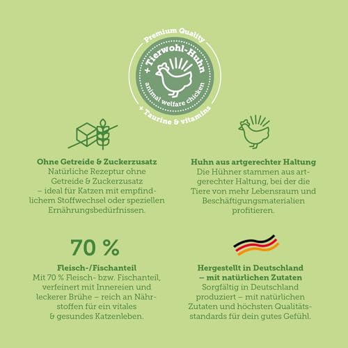 MERA Cats Nature Lachs Premium Katzenfutter Nass 12x85g | ohne Zucker und Getreide | Adult Katzen Nassfutter hoher Fleischanteil | Wet Cat Food