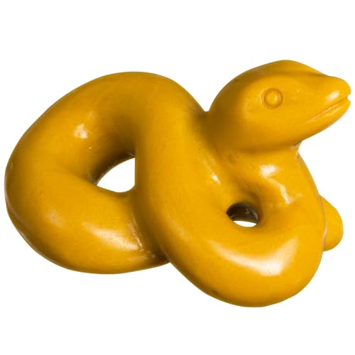Ytbeoxk Natural Crystal Snake Figurine Decor, 2 Inch Hand Carved Gold Stone Serpent Sculpture for Pendant, Reiki Healing Crystal Animal Statue Home Decor, Feng Shui Gifts for Chinese Year of Snake