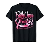 Faith Over Fear Love Breast Cancer Awareness Butterfly T-Shirt