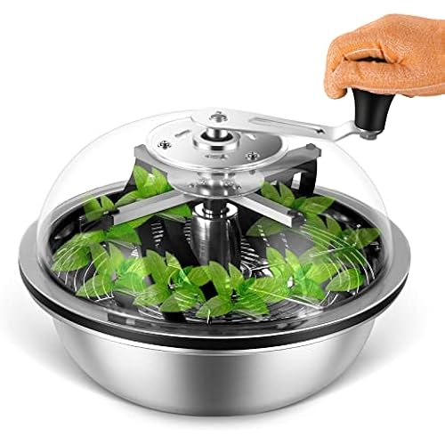 13 inch Leaf Bowl Trimmer, Bowl Trimmer with Switchable Stainless Steel Blades & Clear Visibility Dome, Hand Twist Spin Cutting Bud Trimmer for Buds, Flowers, Hydroponics Plants