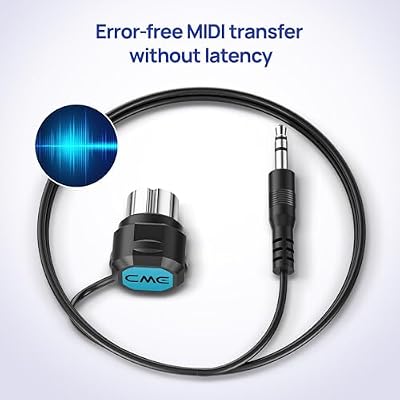 CME TRS MIDI Cable 4-Pack - Straight TRS Type A (3.5mm - 1/8) to Angled 5-pin DIN, 3FT / 90CM - Perfect for Compact Spaces and patching