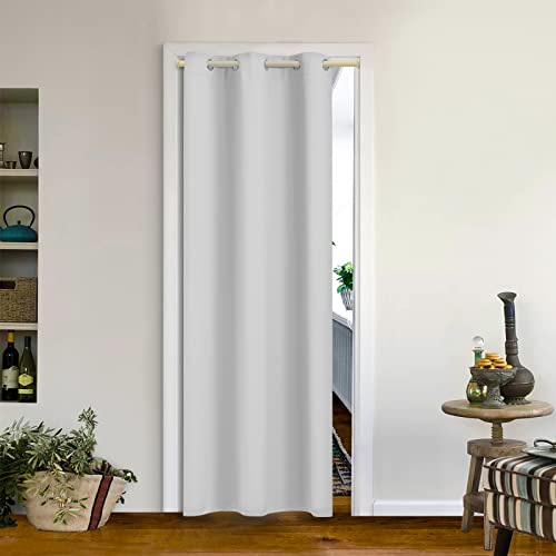 MYSKY HOME White Curtains for Bedroom, Grommet Room Darkening Curtains, Amazing Triple Weave Thermal Insulated Curtains, 1 Curtain Panel (42 x 72 Inch)