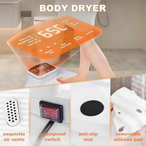 Secador corporal impermeable con aire caliente para el baño 5