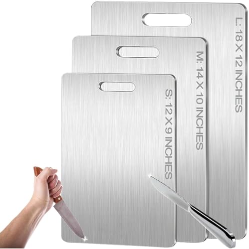 Titanium Cutting Board - 2025 New Upgrade 100% Pure Titanium Cutting Boards for Kitchen Double Sided Non Toxic Titanware Cutting Board,Hygiene Durable Dishwasher Safe Chopping Board (12