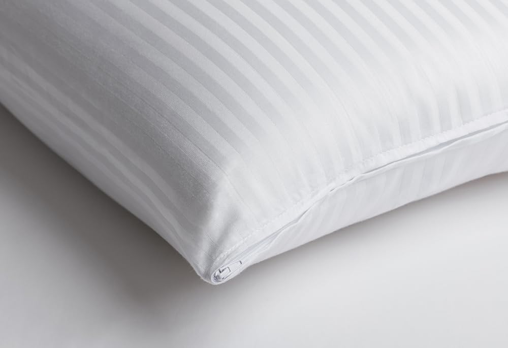 Velfont - Almohada con Relleno y Doble Funda bambú con Cremallera,Medida 150 cm, Blanco