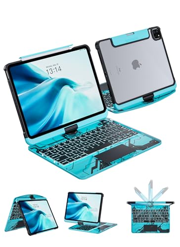 Lucrela (���N����) �L�[�{�[�h�P�[�X iPad Air 11�C���` (M3 2025 / M2 2024) & iPad Pro 11�C���` (��3/4����) �p ���� 360°��]�L�[�{�[�h�P�[�X �}���`�^�b�`�g���b�N�p�b�h�t�� 10.9 iP