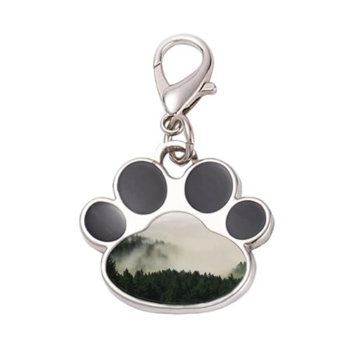 DIYthinker?Mountain Fog Forest Cloud Sky Pet Tag Keychain Dog Cat ID