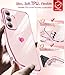 LeYi for Samsung Galaxy S25-FE Case: [𝗡𝗼𝘁 𝗳𝗶𝘁 𝗦𝟮𝟓 𝟱𝗚] Screen Protector [2 Pcs] + Full Camera Lens Protection,Love Heart Plating Luxury Cell Android Basic Funda para S25FE S 25 FE,Pink