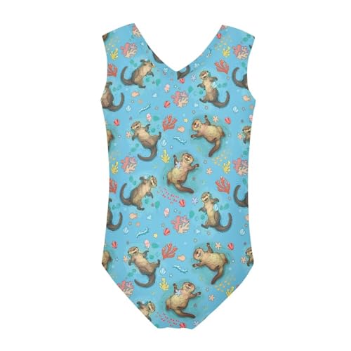Image of One Piece Swimsuit Girls Kids Bathing Suit V Neck Wide Shoulder Strap Toddler Beach Swimwear for 3-14 Years