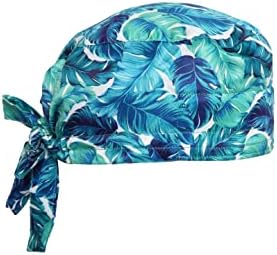 Associated Uniforms Printed Satin Scrub Cap Unisex with Sweat Band, Leaves