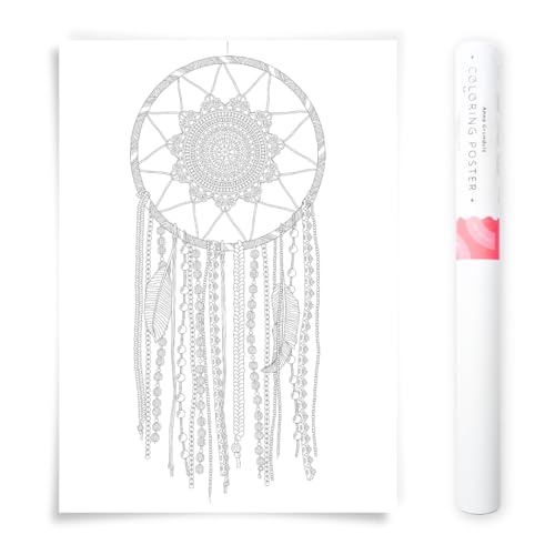 Poster attrape-rêves anti-stress grand format pour coloriage adulte
