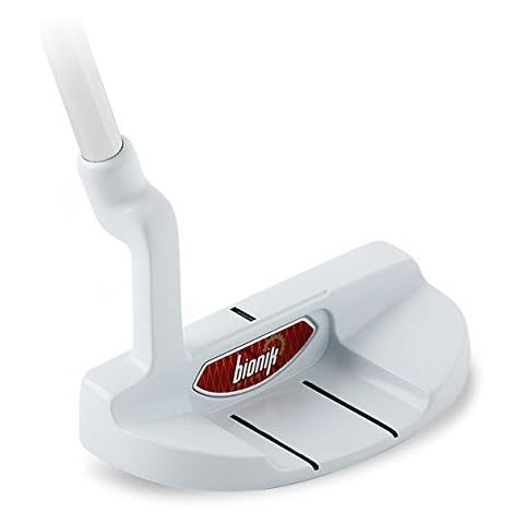 Bionik 105 Nano White Golf Putter Right Handed Semi Mallet Style with Alignment Line Up Hand Tool 35 Inches Senior Men's Perfect for Lining up Your Putts Cover