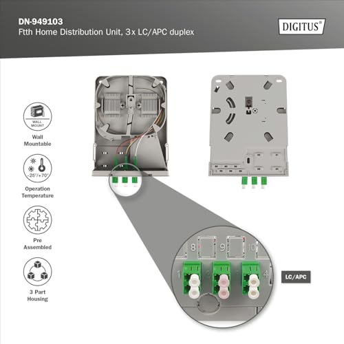 Digitus Ftth Home Distribution Unit 3 X Lc-Apc Duplex - 2