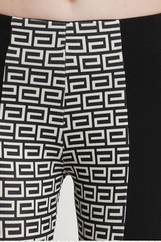 Image of Women Black & White Printed Solid Mid Rise Body Fitted Jeggings