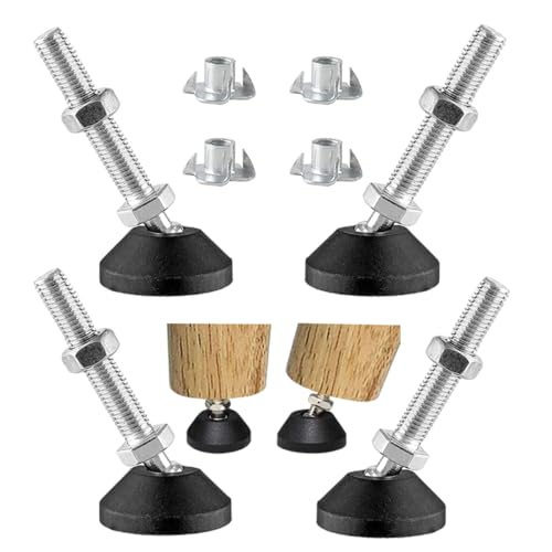 Uni-Fine M8 x 50MM Ø40mm Stellfuß Einstellschraube, Möbelfuß Sockelfuß Kann 450KG Tragen Verstellbare Füße Stellschraube Stellteller Stellfuß Maximal 15 ° Neigung