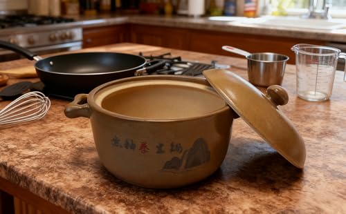 YVZNC Handmade 4-Quart Natural Terracotta Clay Pot for Cooking,Internally Unglazed Cookware for Stews, Casseroles, Rice and Soups by YVZNC - Image 2