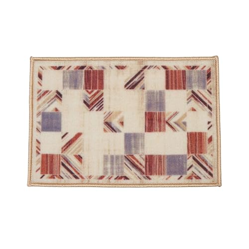 Image of HUES & SHADES Coir Door Mat for Outdoor Entrance - [37 x 57 cm] | Natural Coconut Fiber Brush Mat for Shoes Cleaning, Heavy Duty Non-Slip Doormat for Porch, Patio, Entryway (Terracotta Patchwork)