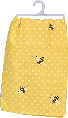 Primitives By Kathy 38310 Charming Kitchen Dish Towel, Bee Happy- Yellow #TOP1
