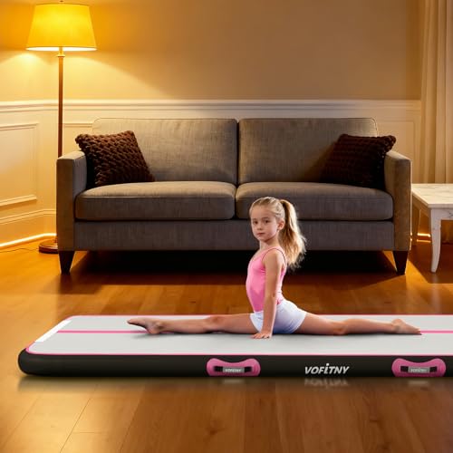 VOFiTNY All Purpose Gymnastics Mat 10’x3.3’x4’’ Sturdy Inflatable Tumble Track for Home/Gym Pink/Black by VOFiTNY - Image 8
