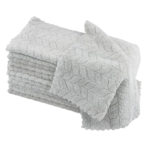 Ziyonix 12 Piezas Paños de Limpieza de Microfibra, Paño Cocina de Coral Superabsorbente, Paños de Cocina Reutilizables, Paño de Limpieza Lavables Secado Rápido, 30 x 30cm