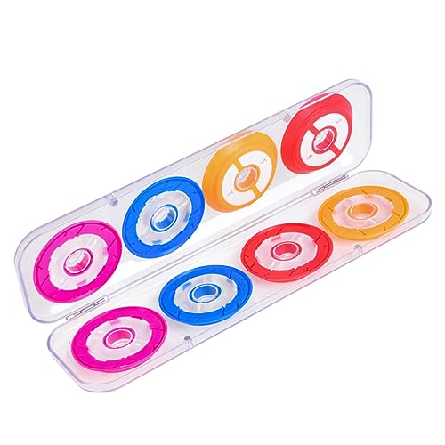 Mikikit 1Pack Silicone Fishing Line Holder Spools Round Shape Fishing Tackle Storage with Hard Box Fishing Line Reels for Organizing Your Fishing Gear