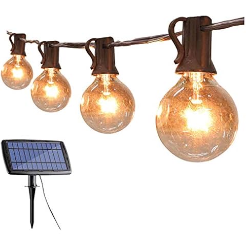 Solar LED String Lights 15/25 Bulbs Outdoor Waterproof Solar Powered Decorative String Lights for Party Patio Garden Wedding Xmas Decoration Cover