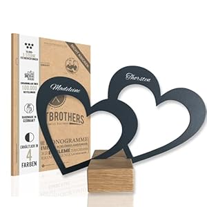 CRAFTBROTHERS Brautpaar-Hochzeitsgeschenke Edition | personalisiert-e Ideen für Mr und Mrs | Zwei Herzen