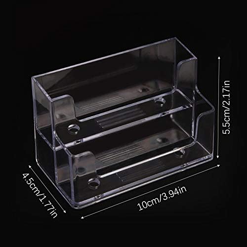 Xinzistar 2 PCS Business Card Holder Acrylic Plastic 2 Tiers Card Organiser Clear Card Stand Box Display for Office Desk, Hold Up 240 Cards
