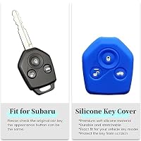 OTMIK Silikon Auto Schlüssel Abdeckung für Subaru Imprezza Outback Legacy Forester STi WRX XV Crosstrek Tribeca Remote Shell Halter (3 Knöpfe Blau) – Ansicht 4