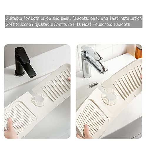 HIDDIT Silicone Faucet Mat Splash Guard Kitchen Sink, Faucet Drain Mat, Sink Drain Mat Behind Faucet