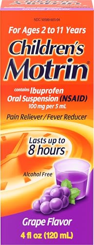 Image of Children's Motrin Oral Suspension, 100 mg Ibuprofen, Grape, 4 fl. oz
