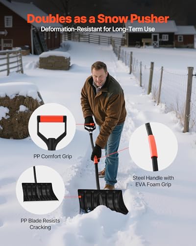 VEVOR Pelle à Neige Ergonomique pour allée, en Plastique, 42 cm de Large, Pelle de Nettoyage de Neige avec poignées en D, Grande capacité, Outil de déneigement léger pour Jardin, Voiture, Camping – vue 5