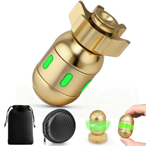 Dilabnba Atomic Bomb Fidget Spinner Toy for Kid Adult, 2 in 1 Metal Fidget Spin Sensory Focus Gyro Toy, Dark Fingears Party Stuff EDC Office Desktop