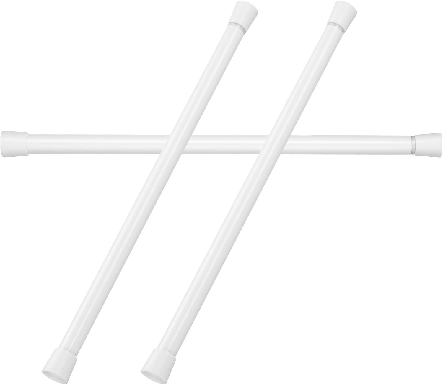 Garneck 3pcs Telescopic Curtain Rods 50-90cm White Retractable Tension Poles No Drilling Adjustable Window and Door Rods for Temporary Use