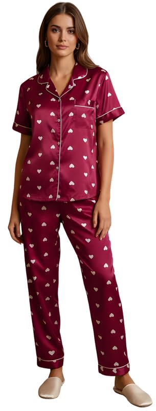 Night Suit for Women with Half Sleeve Button-Down Top with Pant Dress for Woman, Two-Piece Loungewear Set for Summer, Night Dress for Woman-picture-29