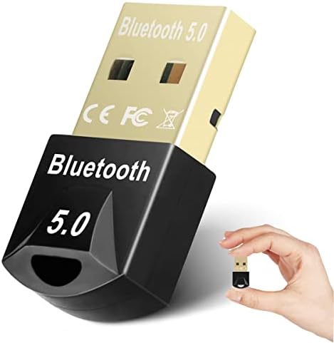 WONSUN USB Bluetooth 5.0 Adapter Dongle for PC, Bluetooth Receiver for Laptop Computer Desktop, Support windows 10/8/8.1/7, Low Latency Wireless Transfer for Headset Speaker Keyboard Mouse Printer