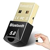 LONUO Bluetooth Adapter USB 5.0, Dongle Stick für PC, Laptop, Desktop, Drahtlose Übertragung Kopfhörer Lautsprecher Tastatur Maus Drucker, Windows 11/10/8/8.1/7, black-GLQ, WONSUN01