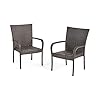 Set of 2 Stackable Outdoor Brown Wicker Dining Chairs 41oJmNOngKL. SS100