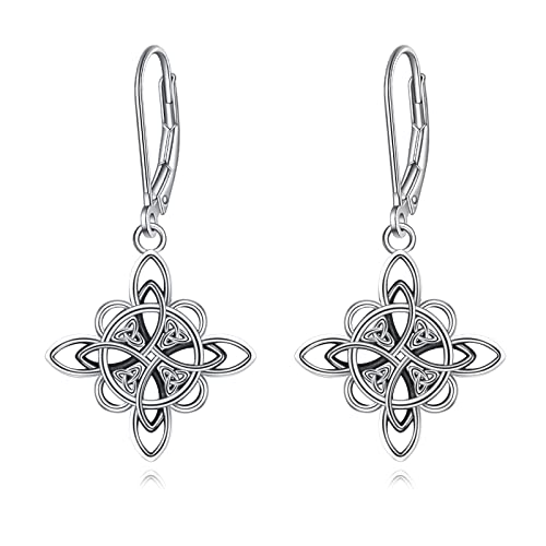 Pendientes de Dragón de Plata de ley 925 colgantes de perlas joyería vintage para mujer