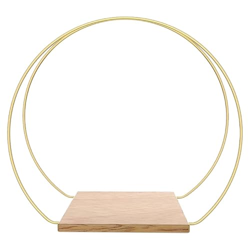 BESPORTBLE Cercle Couronne Fleur Métal 12.60 in Avec Base En Bois Cadre De Couronne De Table Pour Décoration De Mariage Pièce Maîtresse Artisanat Diy Et Accessoire De Fête