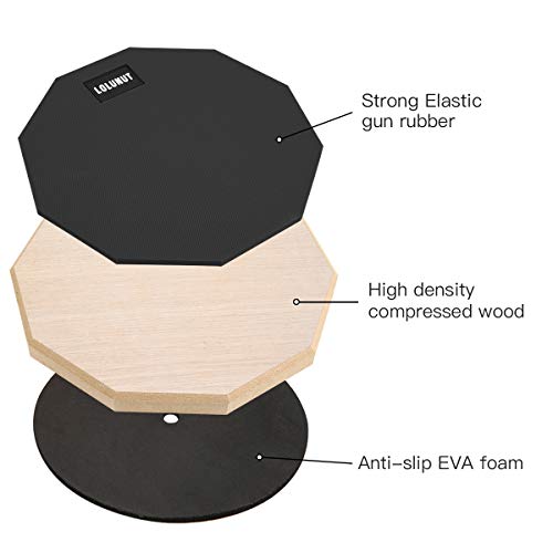 Lolunut 8 Inch Silent Drum Pad, Dumb Drum Beginner Rubber Practice Pad, With 5A Drum Sticks (8 Inch-Black) #TOP4