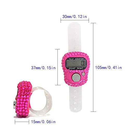 Gzingen 8Pcs Finger Counter, Resettable 5 Digital Led Electronic Handheld Tally Counter Clicker Lap Counter Tracker Counter For Row, People, Golf & Knitting, Assorted Colors #TOP3