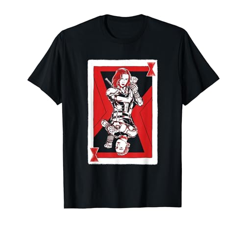 Marvel Black Widow Natasha and Yelena Playing Card T-Shirt, Men, Black, 3X-Large