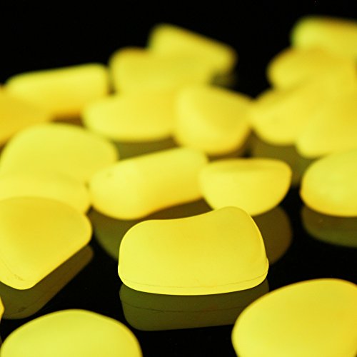 100Pcs Glow In The Dark Stone Gravel, Glow Stones,Glowing Pebbles,Aquarium Pebbles,Decorative Pebbles, Glow Pebbles For Garden Gift Decoration, 305G/0.67Lbs, 4/5''-1 1/2'' (Orange Yellow) #TOP1