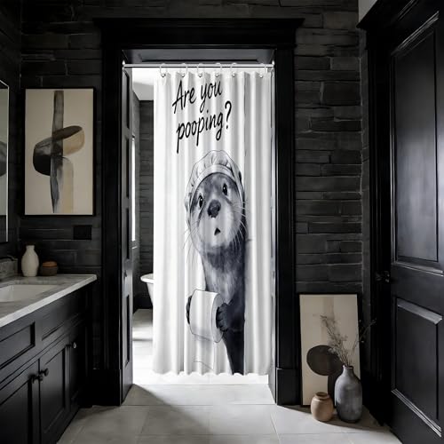 puuiui Small Stall Shower Curtain Rv Funny Otter, 48 x 72 Inchs