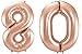 Produktbild Folat 800211 - Folienballon - Zahl 80 - rosegold - ca. 86 cm hoch